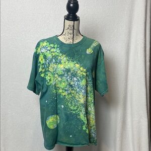 Vintage Green Galaxy Batik Tie Dye T-Shirt